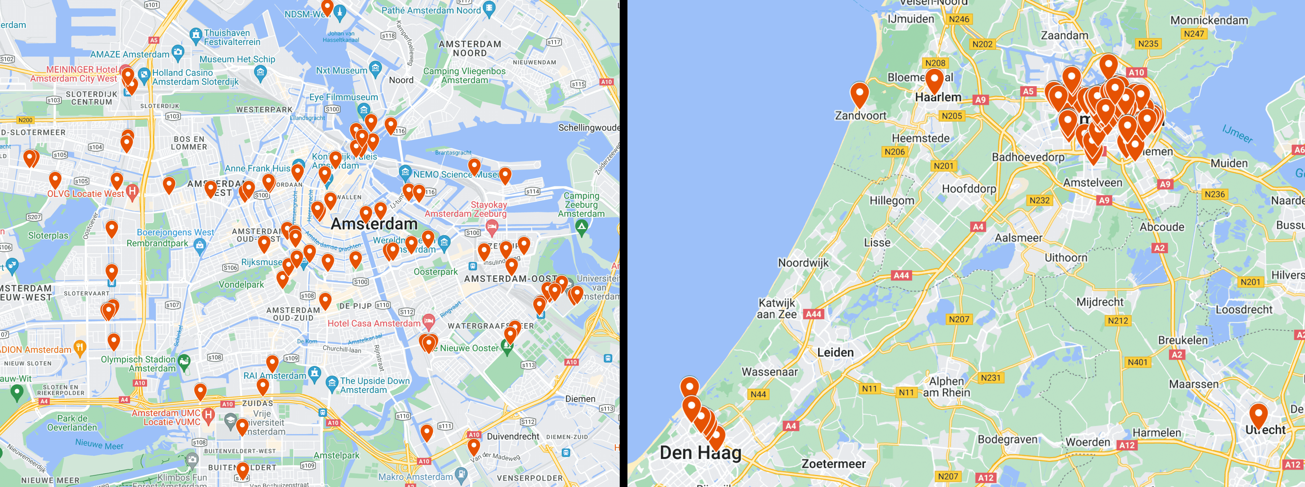 A map of every place I visited.